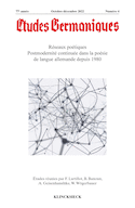 Études germaniques, no 04, 2022